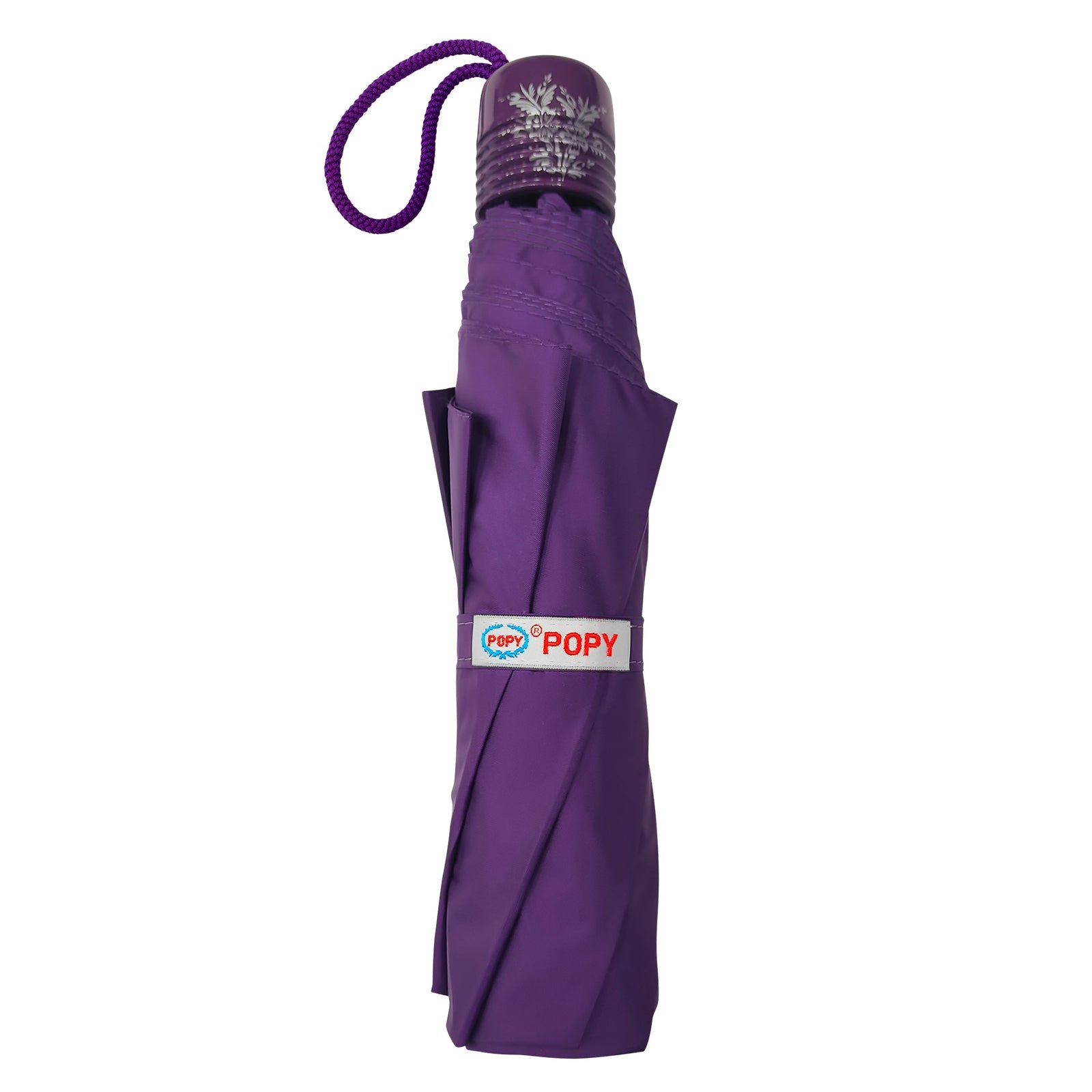 CHERRY 3FOLD SOLID COLOUR UMBRELLA WITH SILVER COATING