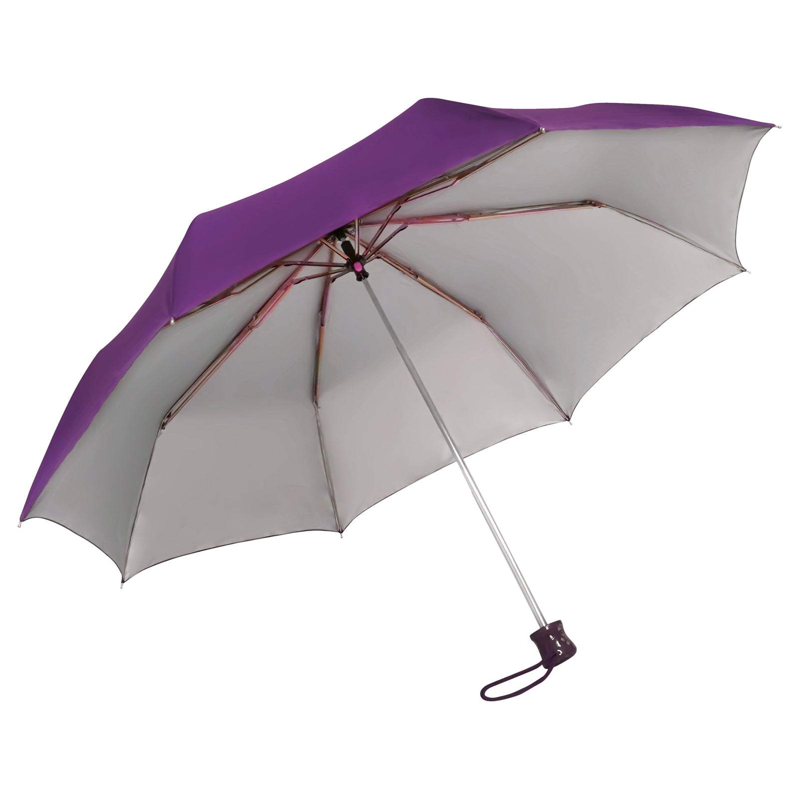 CHERRY 3FOLD SOLID COLOUR UMBRELLA WITH SILVER COATING