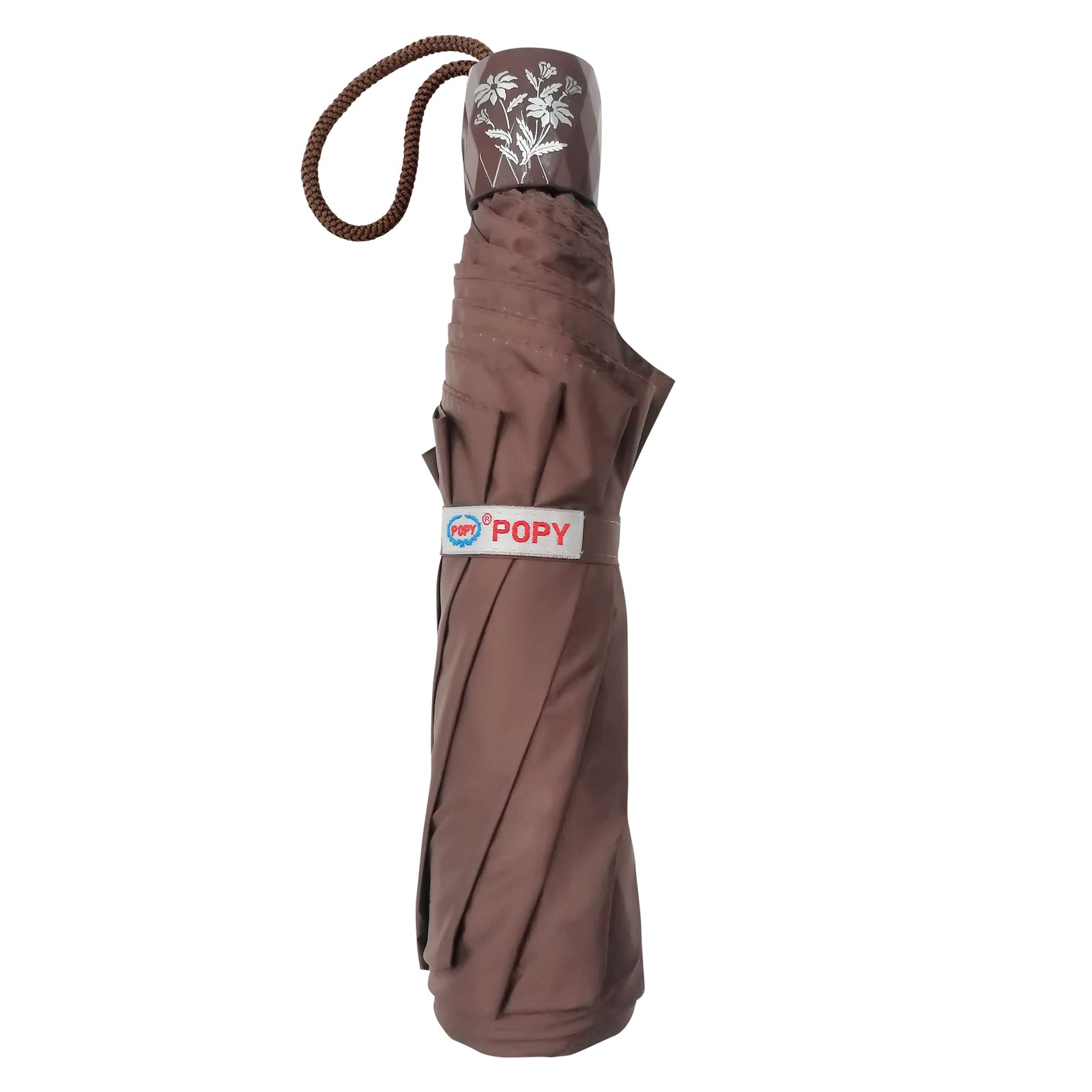 CHERRY 3FOLD SOLID COLOUR UMBRELLA WITH SILVER COATING