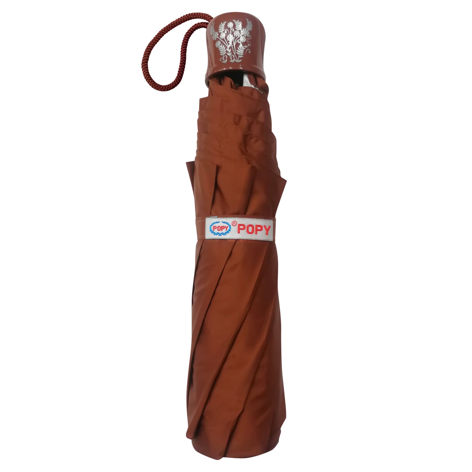CHERRY 3FOLD SOLID COLOUR UMBRELLA WITH SILVER COATING