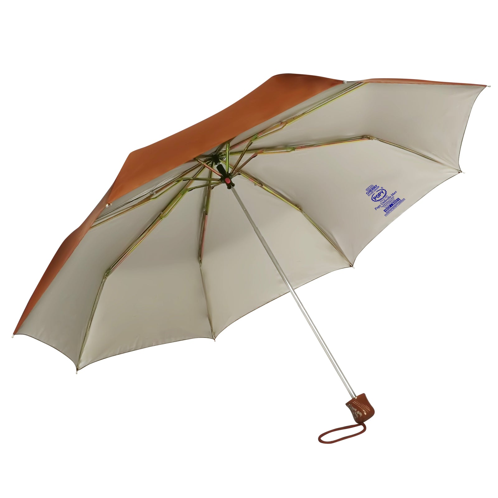 CHERRY 3FOLD SOLID COLOUR UMBRELLA WITH SILVER COATING