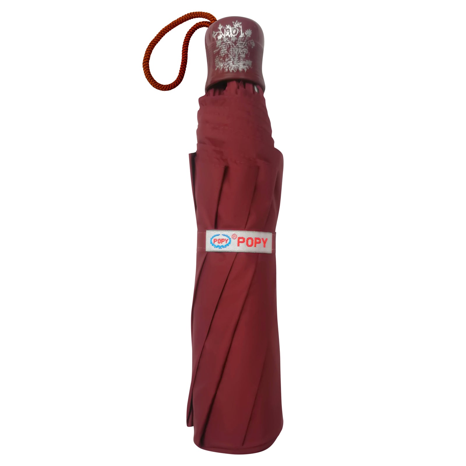 CHERRY 3FOLD SOLID COLOUR UMBRELLA WITH SILVER COATING