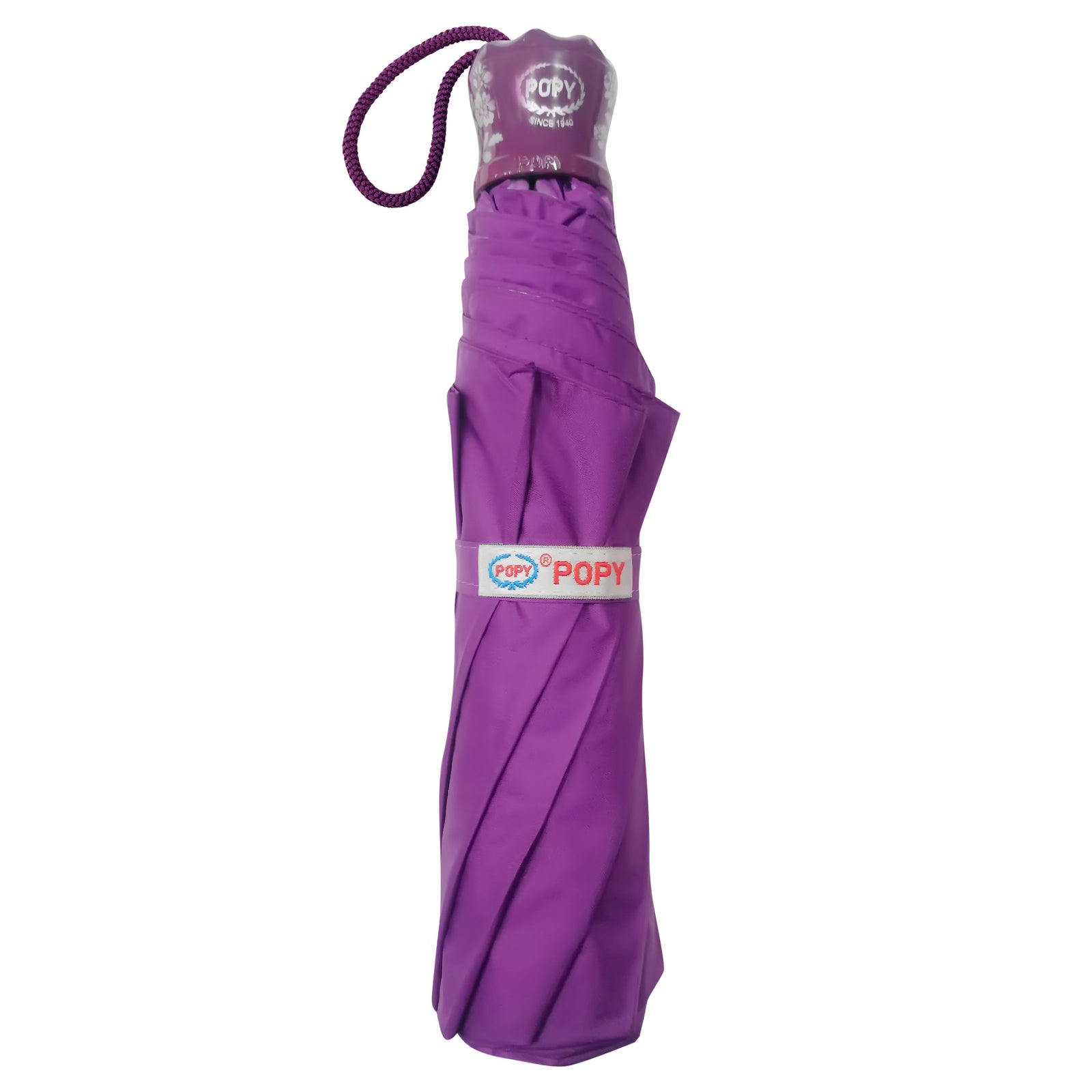 CHERRY 3FOLD SOLID COLOUR UMBRELLA WITH SILVER COATING