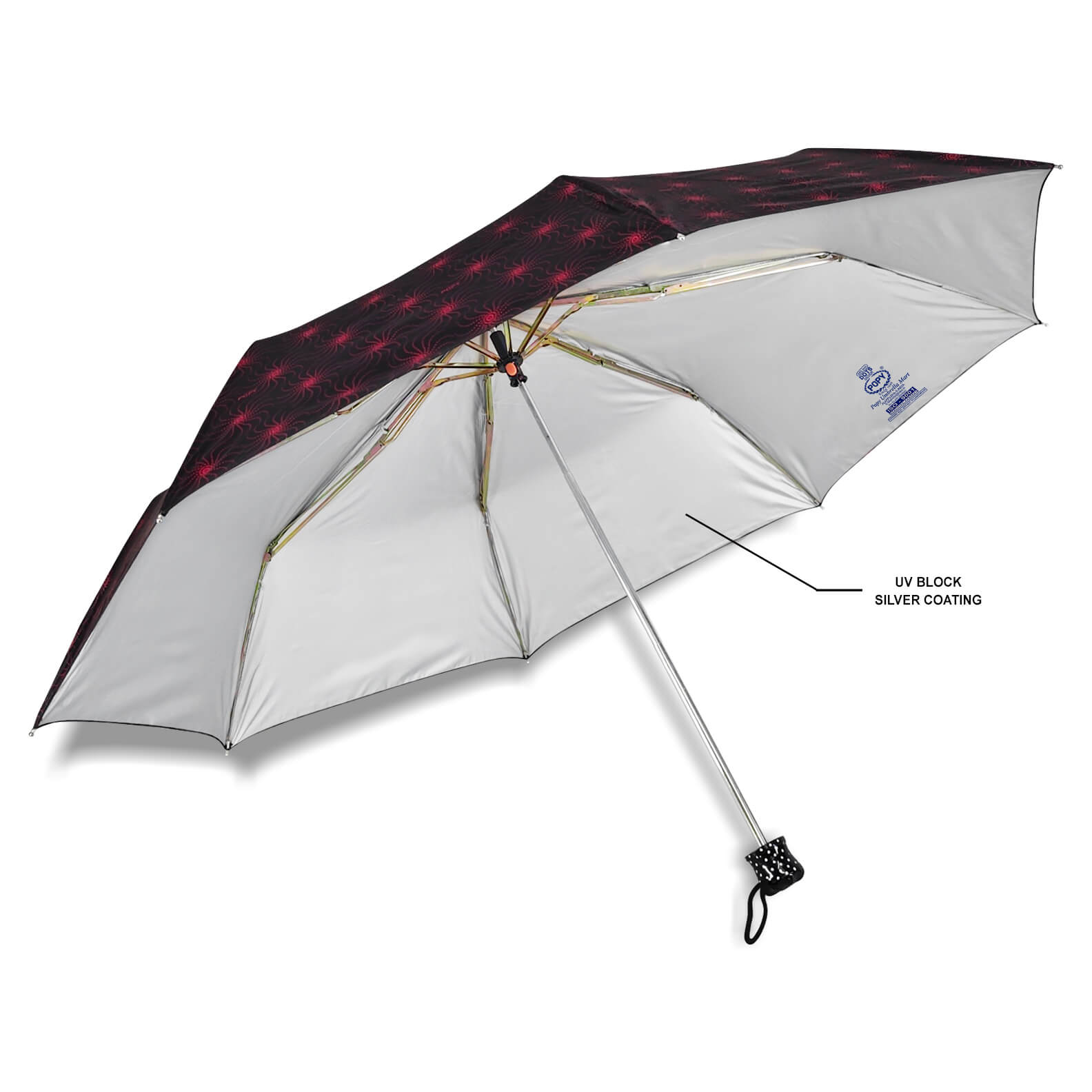 DOTS SILVER 3FOLD UMBRELLA