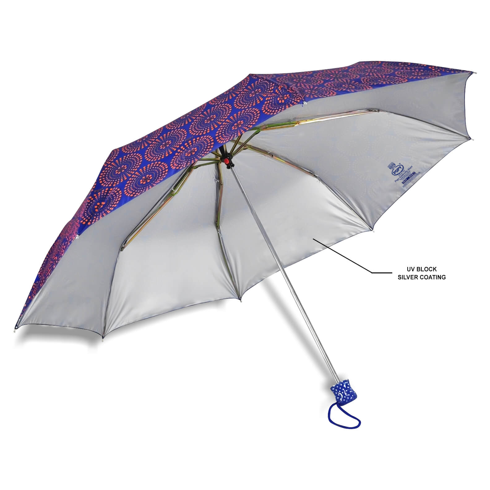 DOTS SILVER 3FOLD UMBRELLA