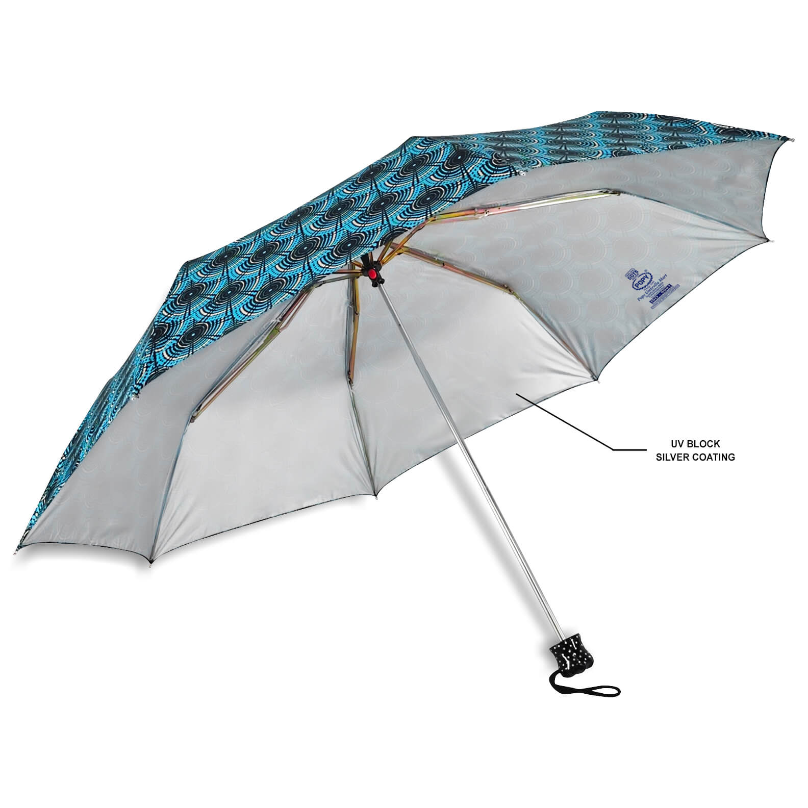 DOTS SILVER 3FOLD UMBRELLA