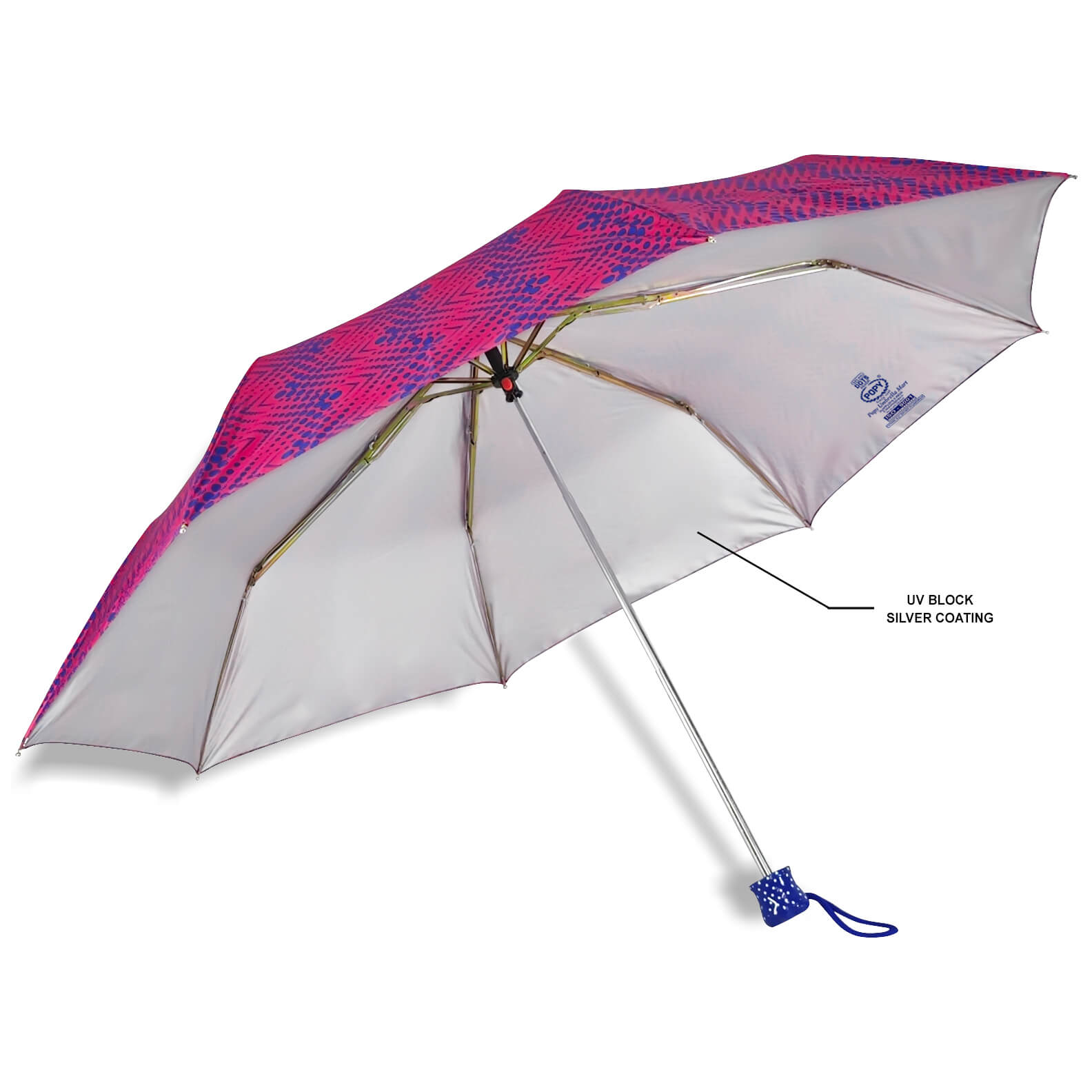 DOTS SILVER 3FOLD UMBRELLA