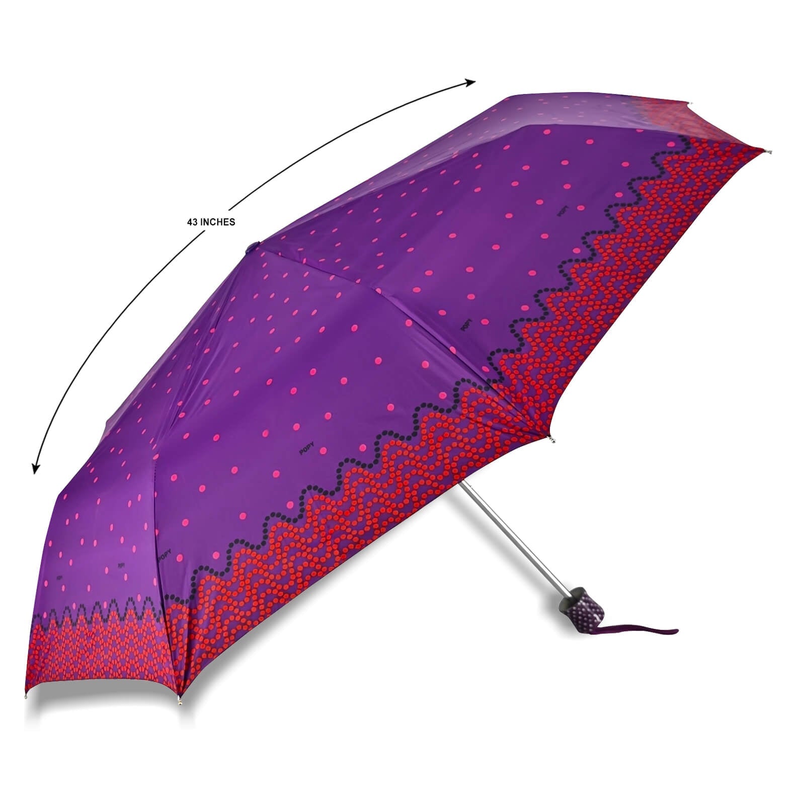 DOTS SILVER 3FOLD UMBRELLA