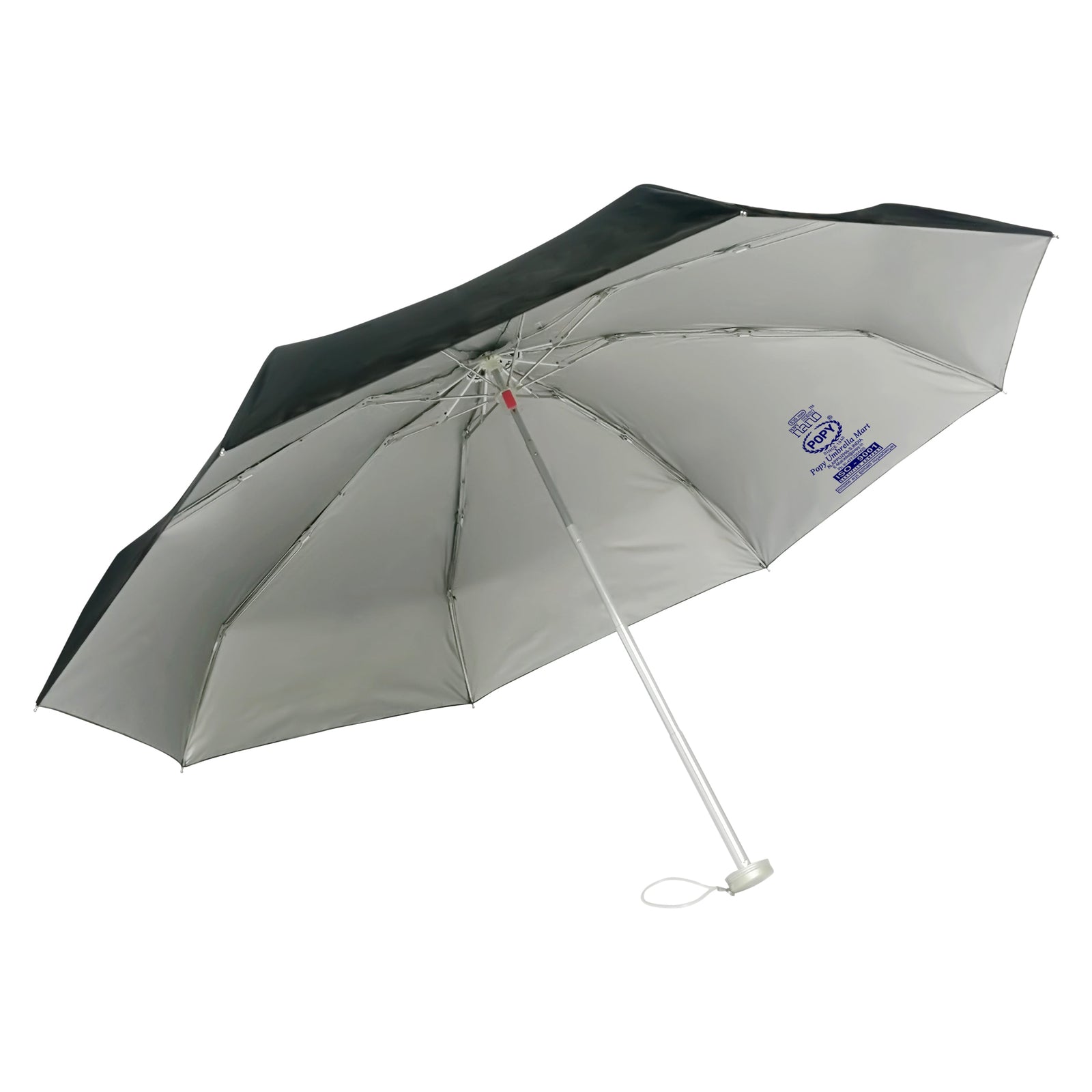 POPY NANO 5 FOLD SOLID COLOUR UMBRELLA WITH SILVER COATING