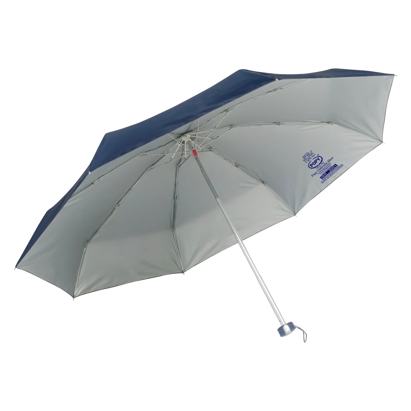 POPY NANO 5 FOLD SOLID COLOUR UMBRELLA WITH SILVER COATING
