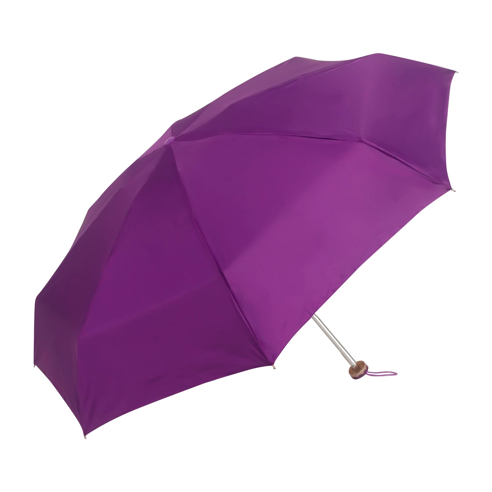 POPY NANO 5 FOLD SOLID COLOUR UMBRELLA WITH SILVER COATING