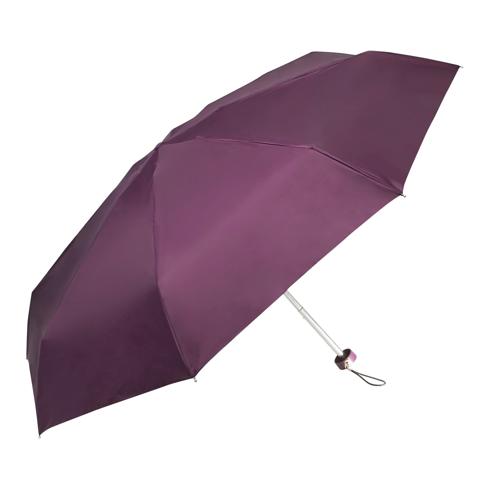 POPY NANO 5 FOLD SOLID COLOUR UMBRELLA WITH SILVER COATING