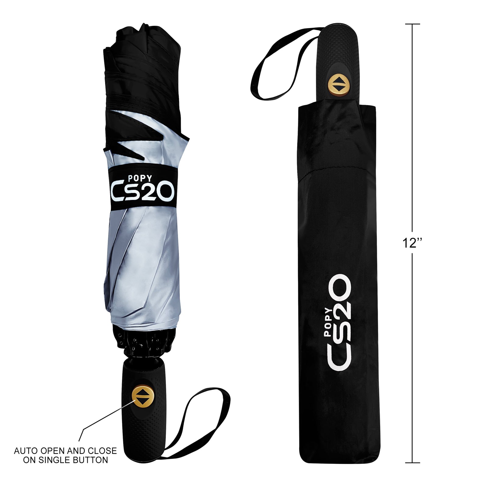 POPY CS20 REVERSE FOLDING 3 FOLD UMBRELLA WITH AUTO OPEN AND CLOSE