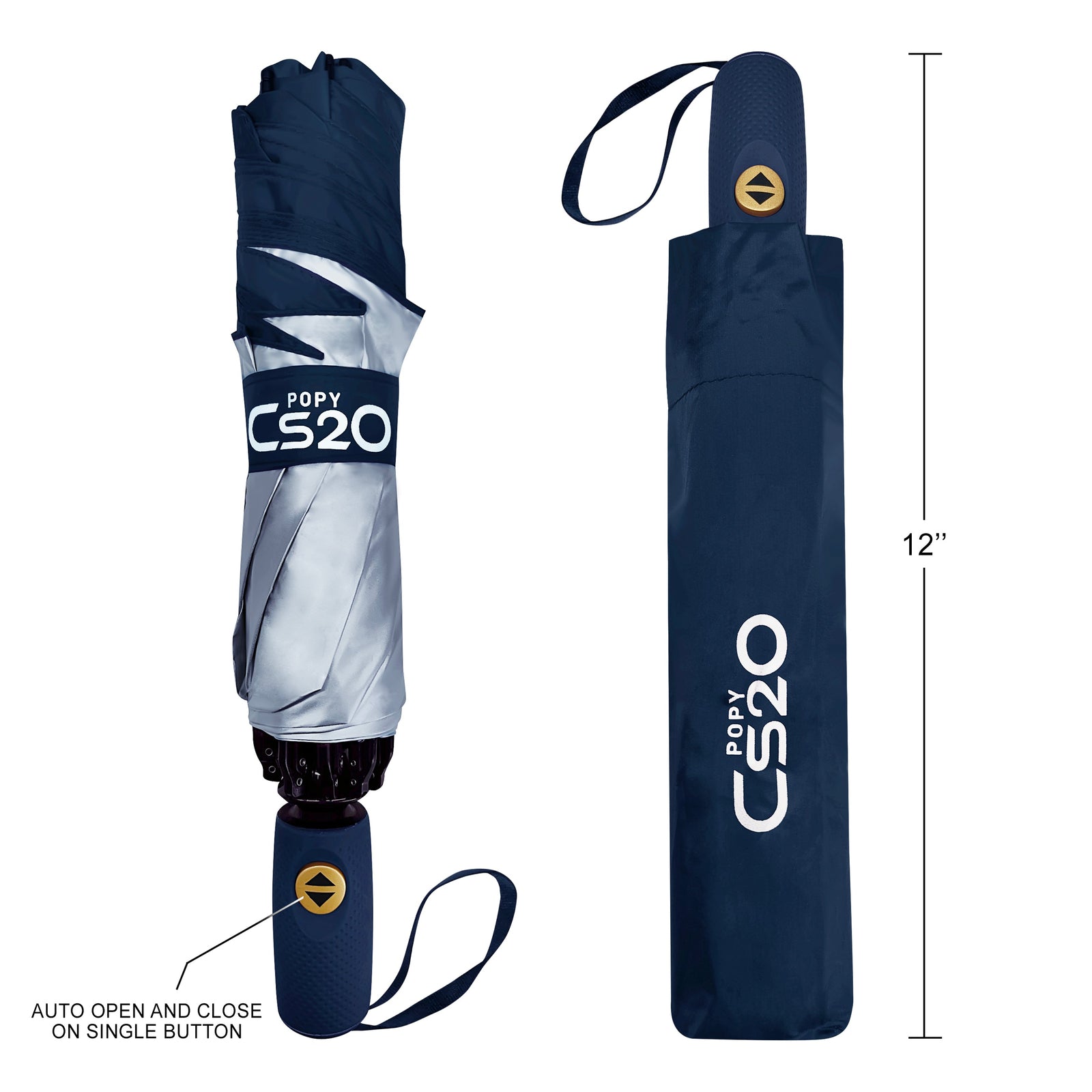 POPY CS20 REVERSE FOLDING 3 FOLD UMBRELLA WITH AUTO OPEN AND CLOSE