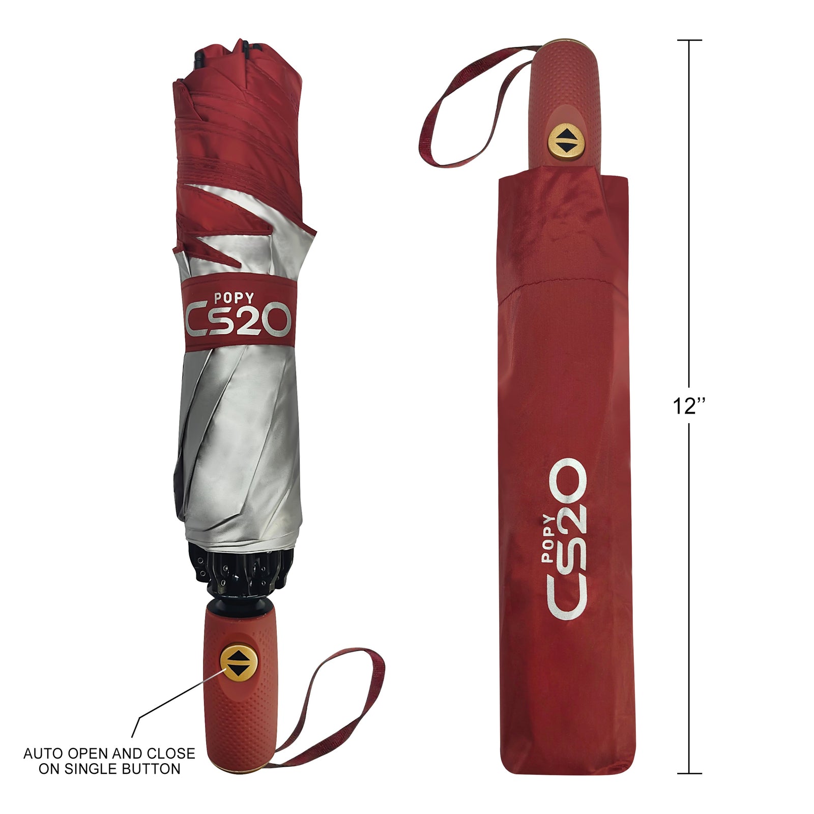POPY CS20 REVERSE FOLDING 3 FOLD UMBRELLA WITH AUTO OPEN AND CLOSE