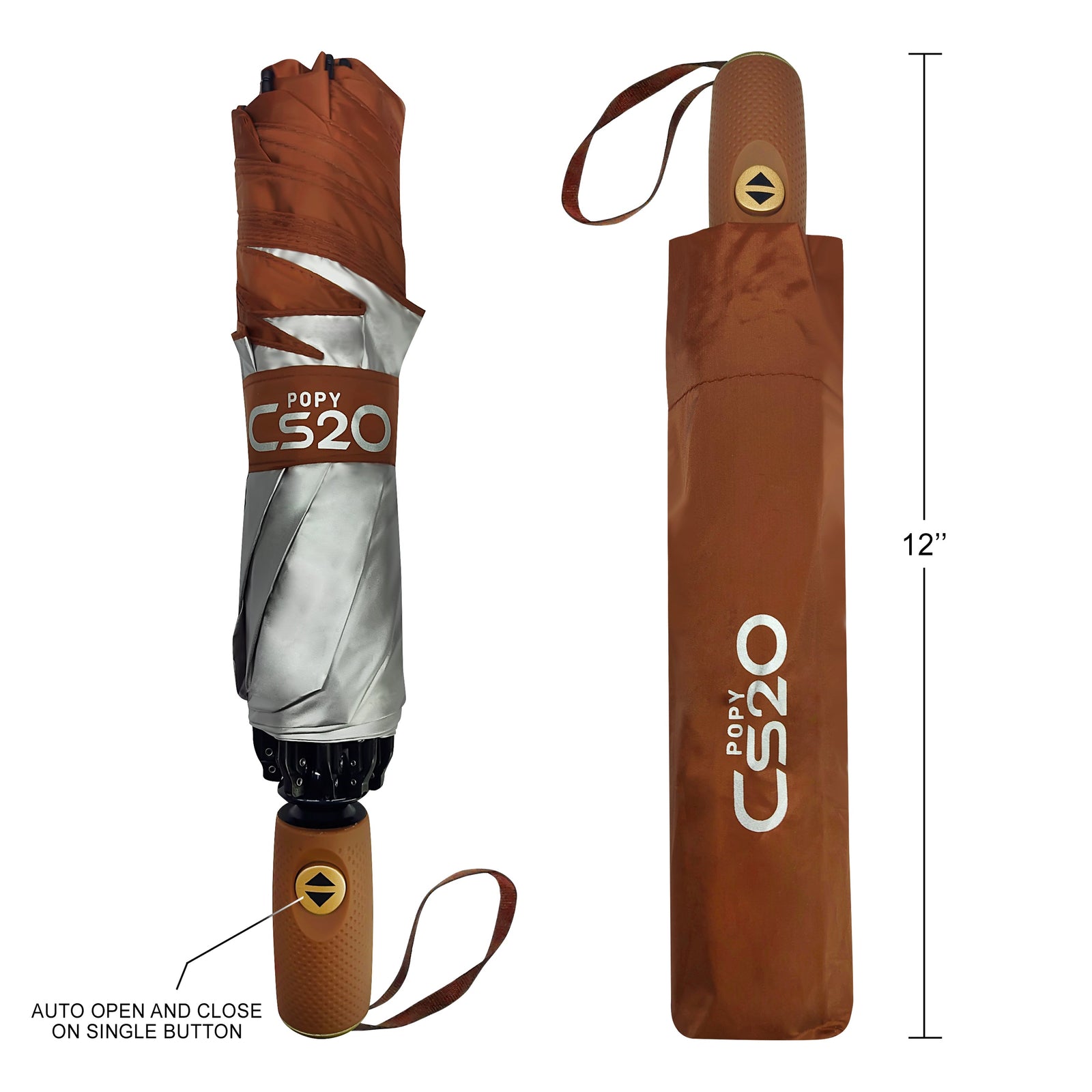 POPY CS20 REVERSE FOLDING 3 FOLD UMBRELLA WITH AUTO OPEN AND CLOSE