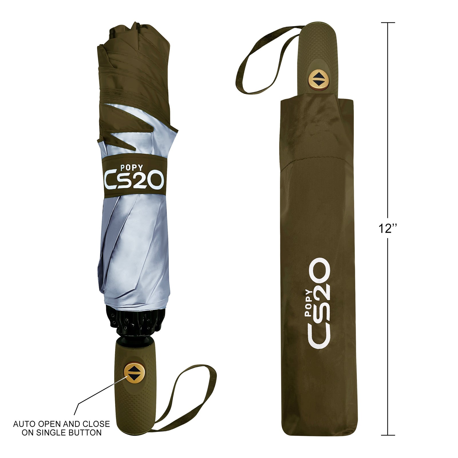 POPY CS20 REVERSE FOLDING 3 FOLD UMBRELLA WITH AUTO OPEN AND CLOSE