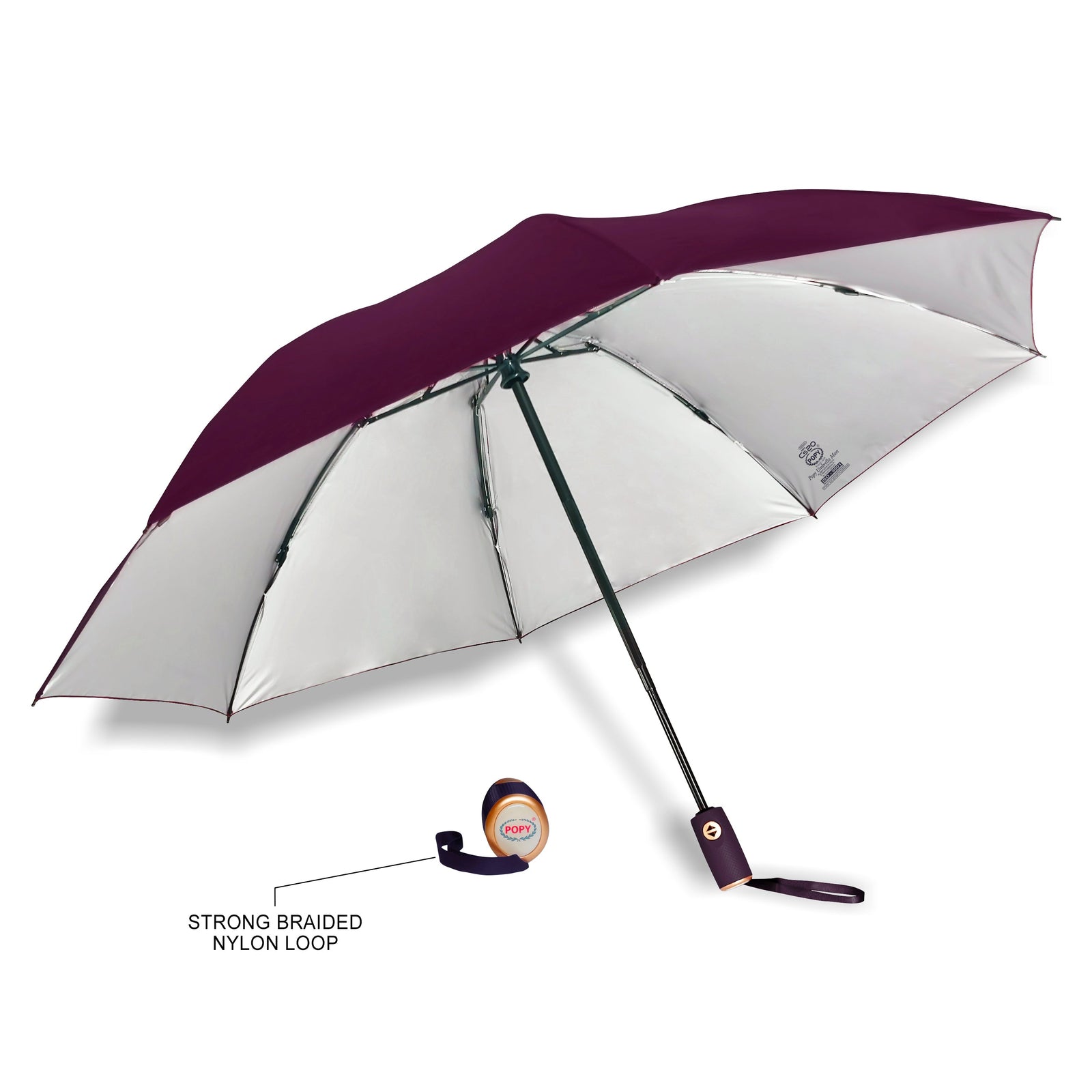 POPY CS20 REVERSE FOLDING 3 FOLD UMBRELLA WITH AUTO OPEN AND CLOSE