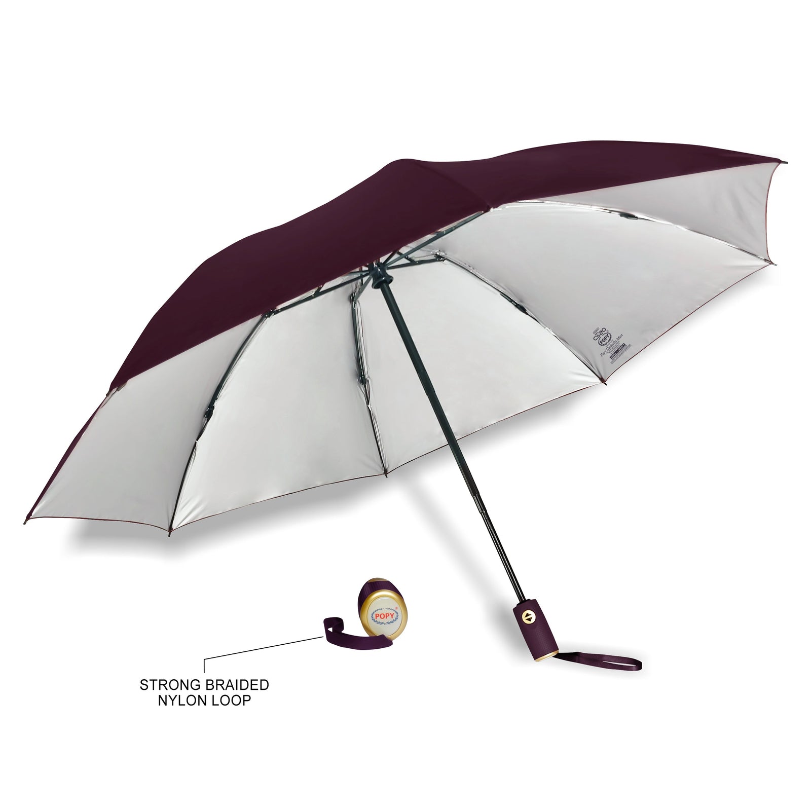 POPY CS20 REVERSE FOLDING 3 FOLD UMBRELLA WITH AUTO OPEN AND CLOSE