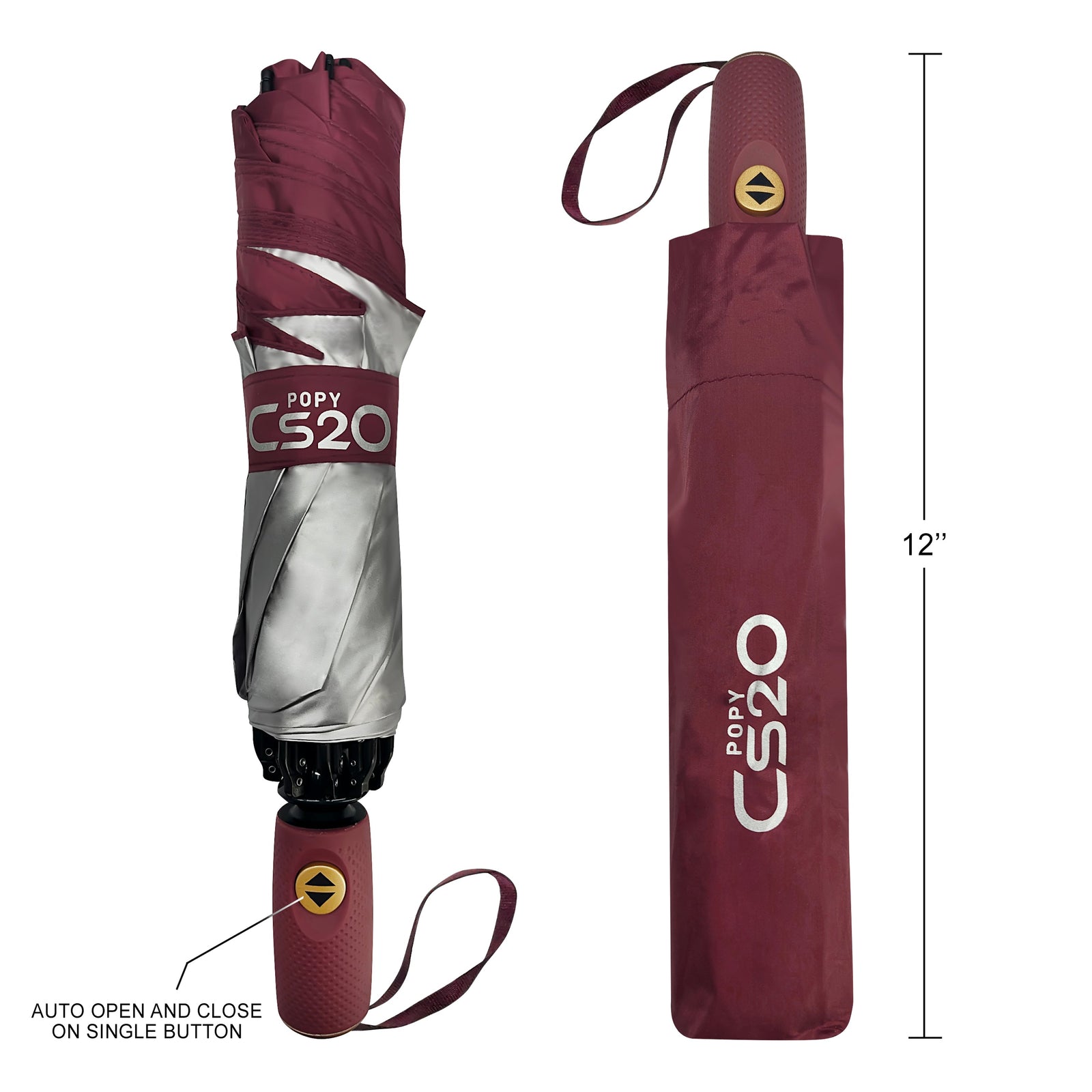 POPY CS20 REVERSE FOLDING 3 FOLD UMBRELLA WITH AUTO OPEN AND CLOSE