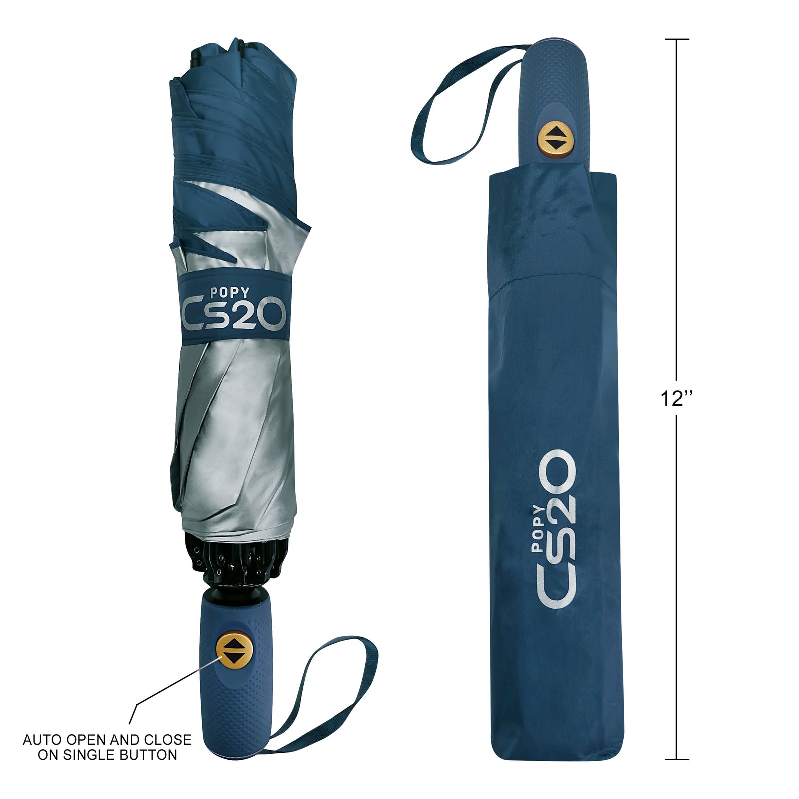POPY CS20 REVERSE FOLDING 3 FOLD UMBRELLA WITH AUTO OPEN AND CLOSE