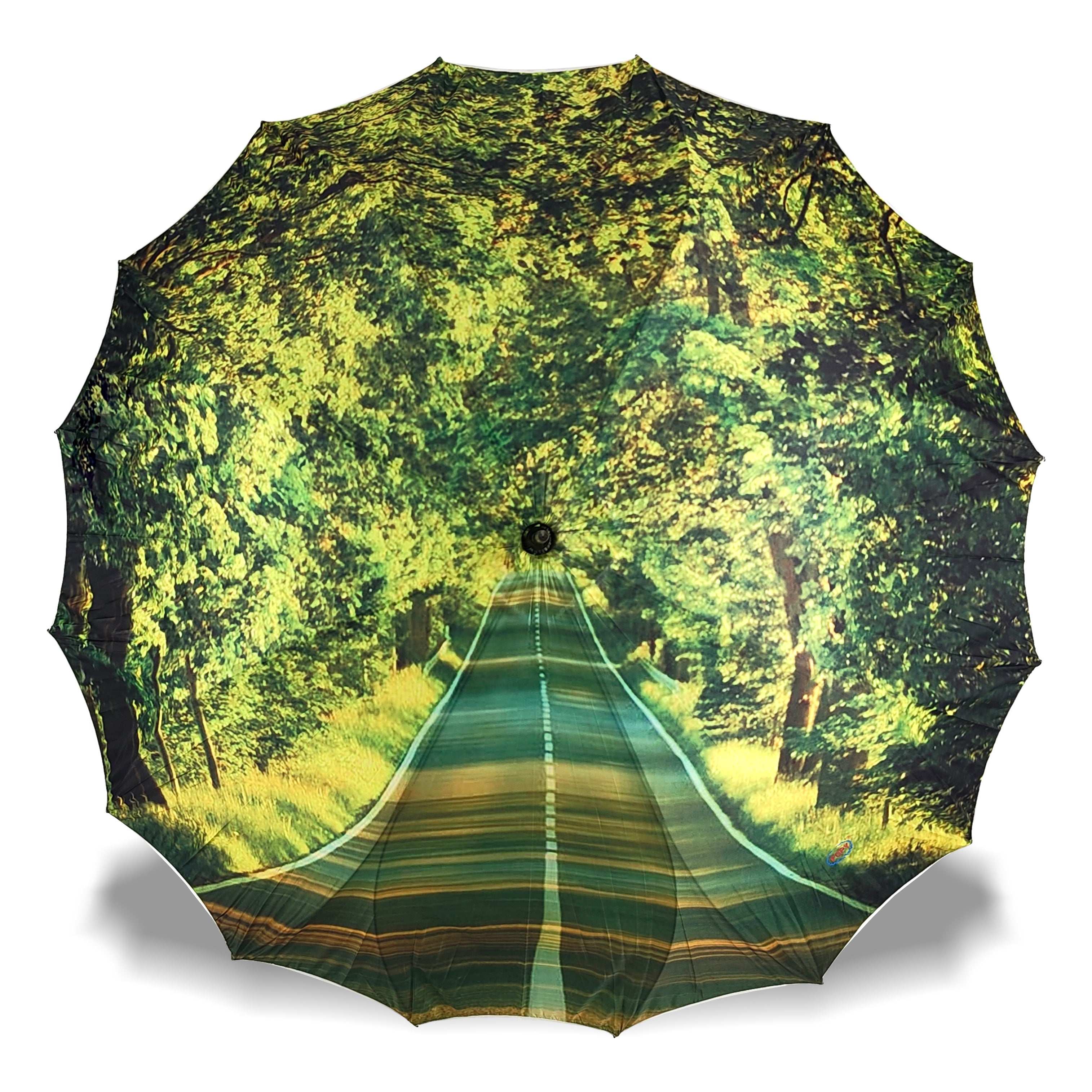 Aster Straight Umbrella With All Over Print And Auto Open