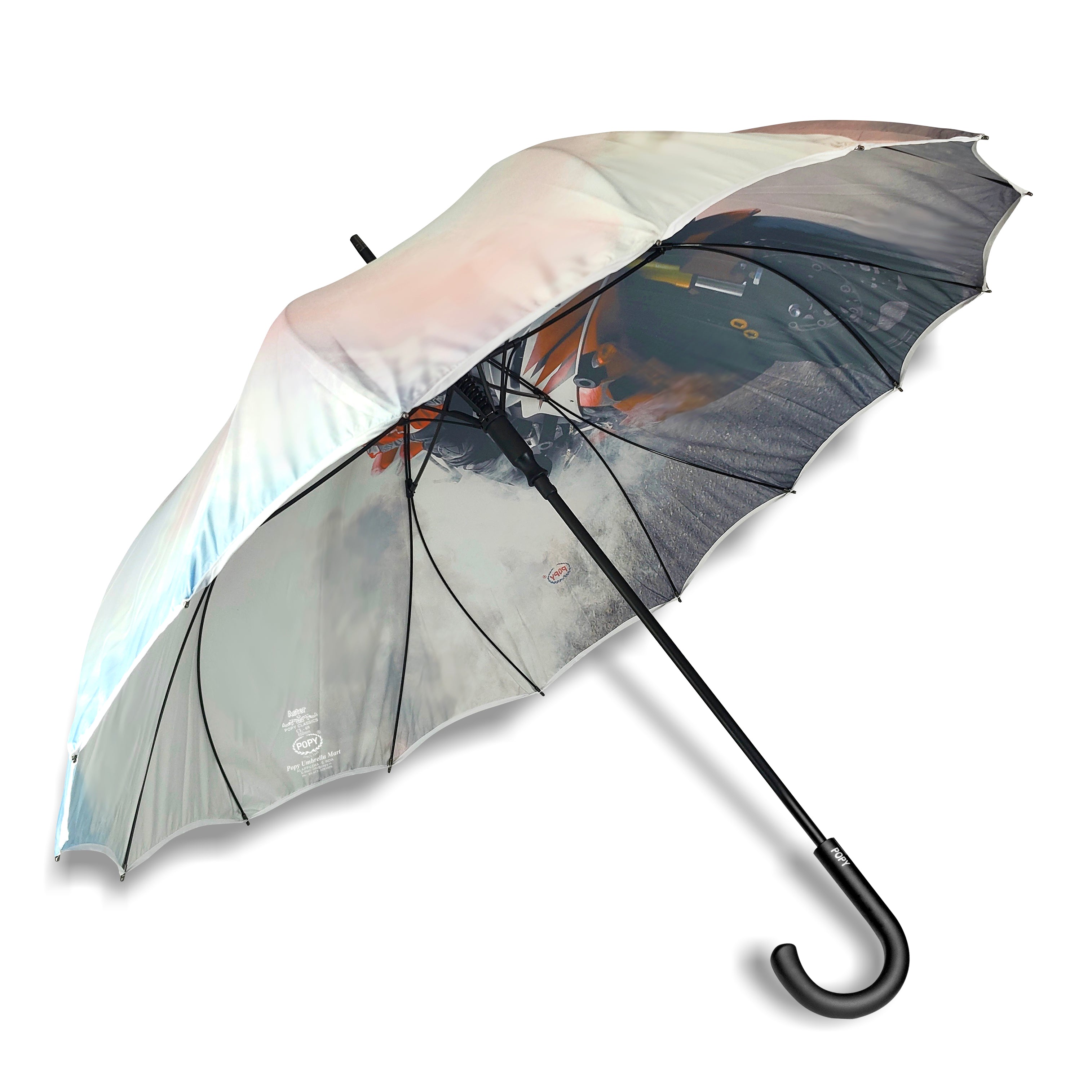 Aster Straight Umbrella With All Over Print And Auto Open