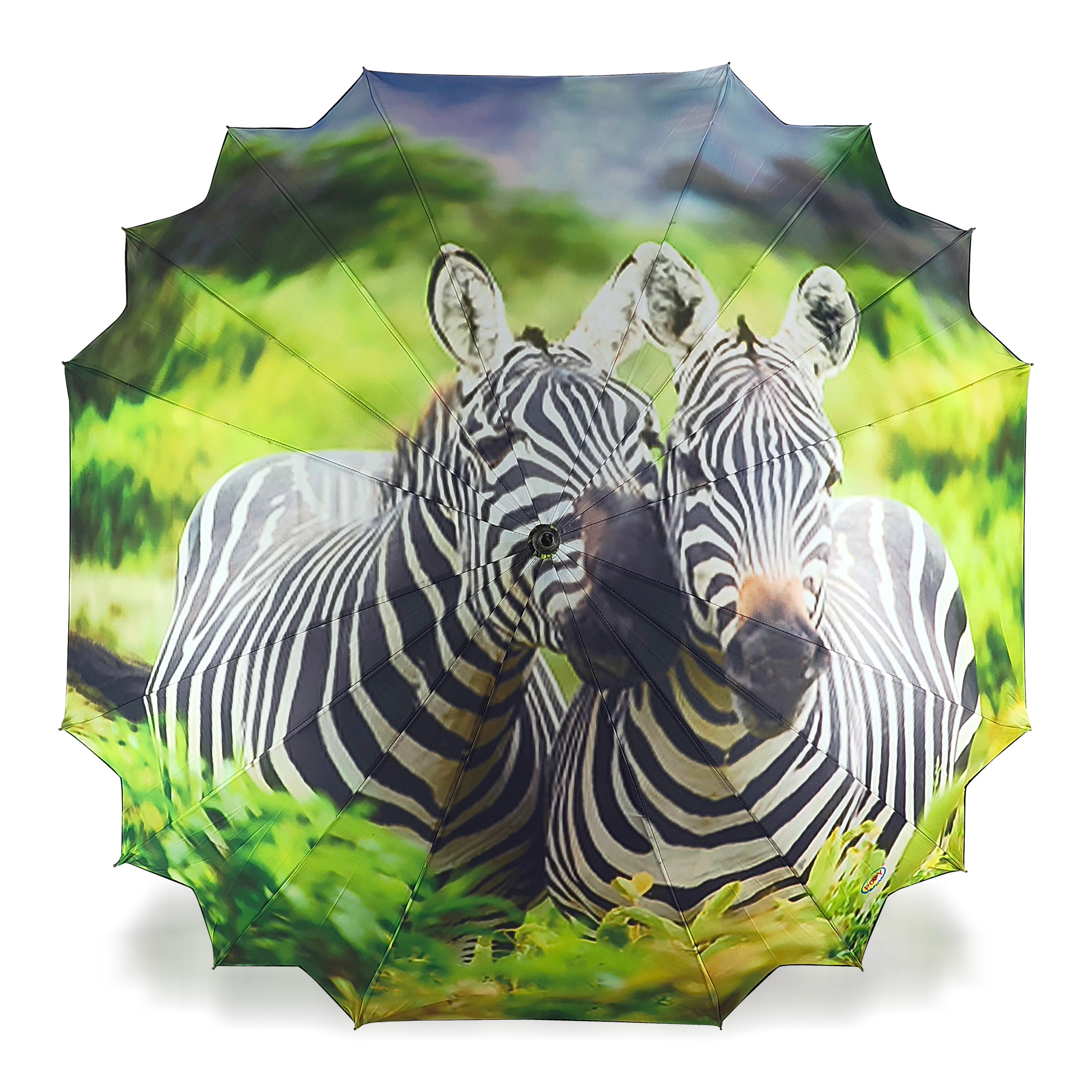 Maple Straight Umbrella With All Over Print And Auto Open