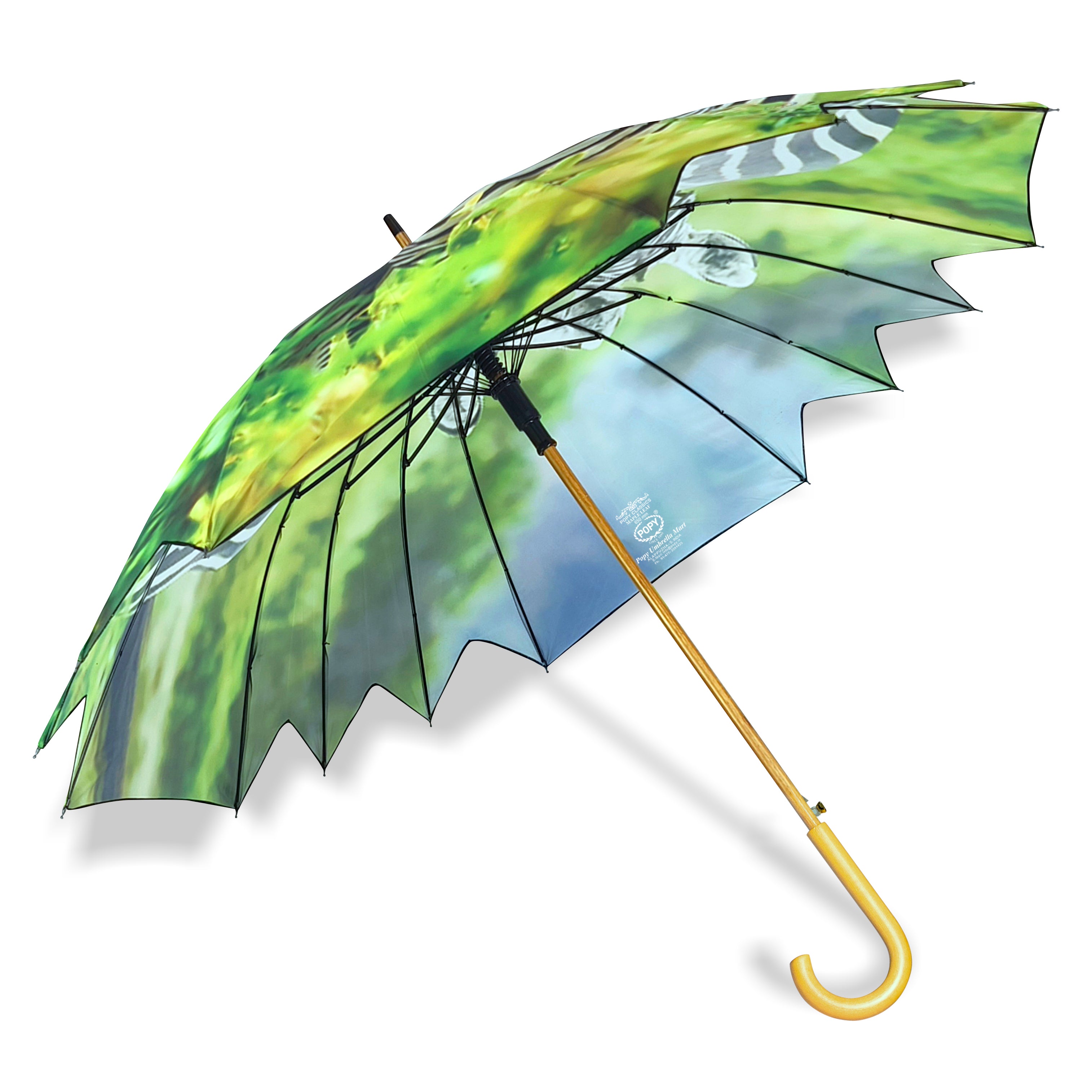 Maple Straight Umbrella With All Over Print And Auto Open