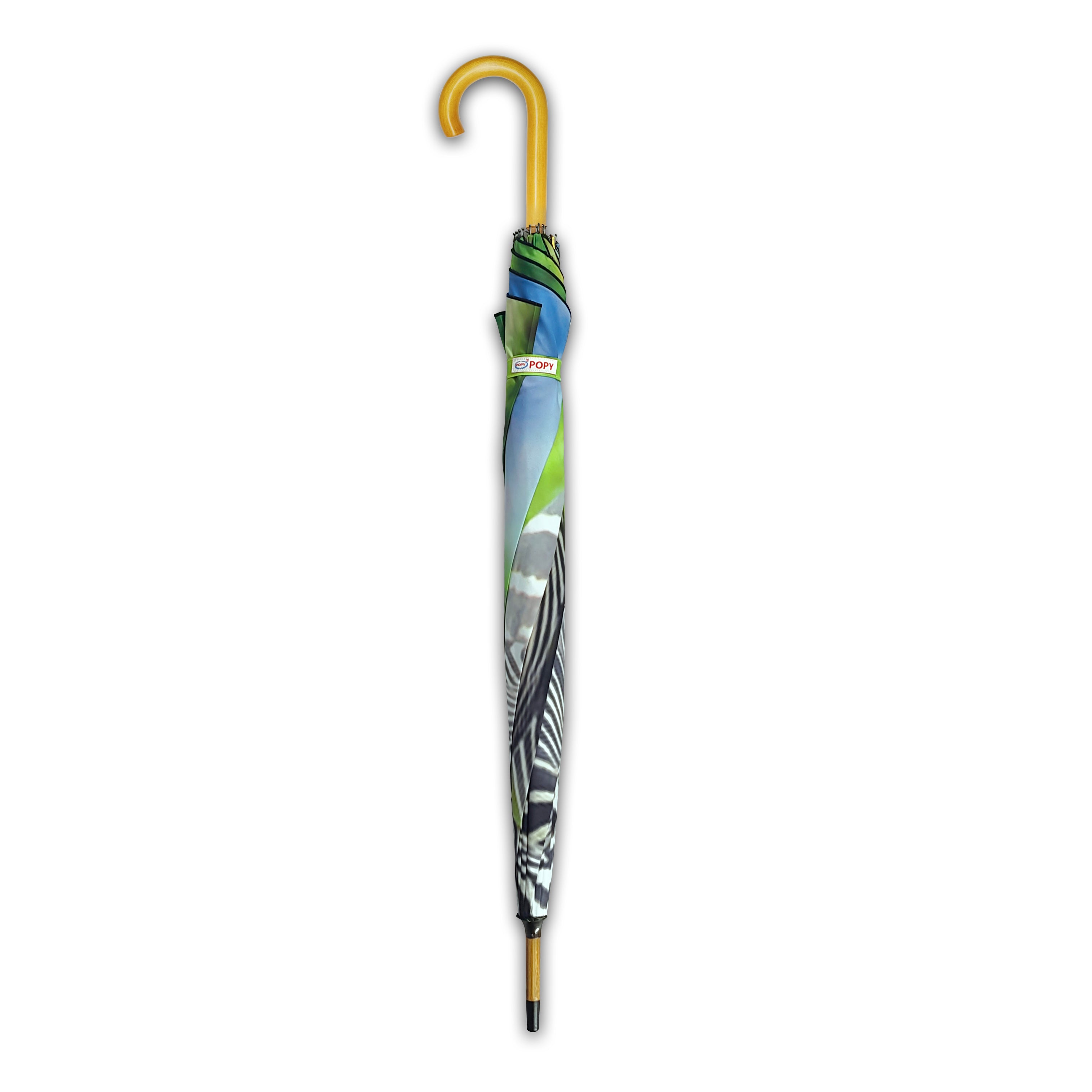 Maple Straight Umbrella With All Over Print And Auto Open