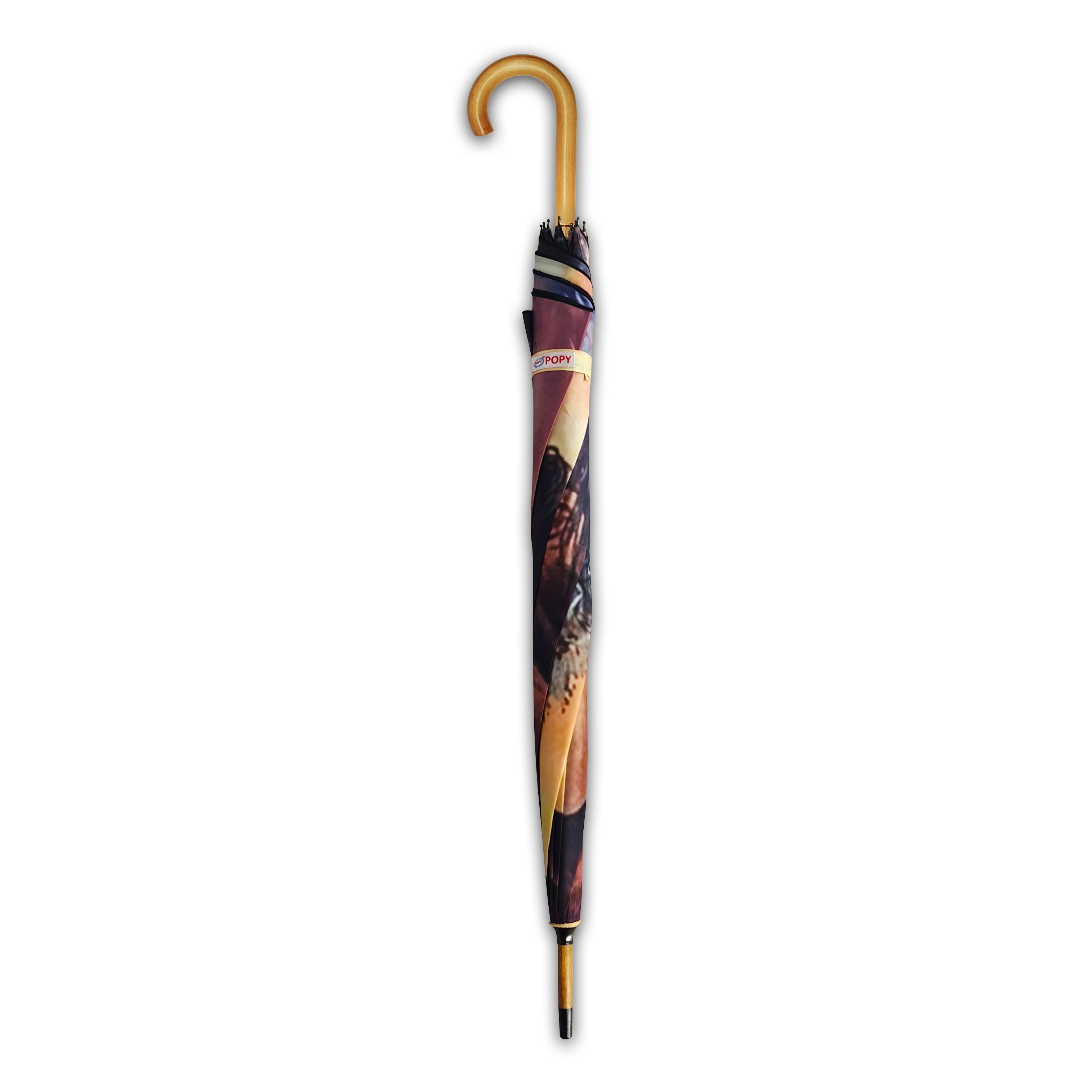 Maple Straight Umbrella With All Over Print And Auto Open