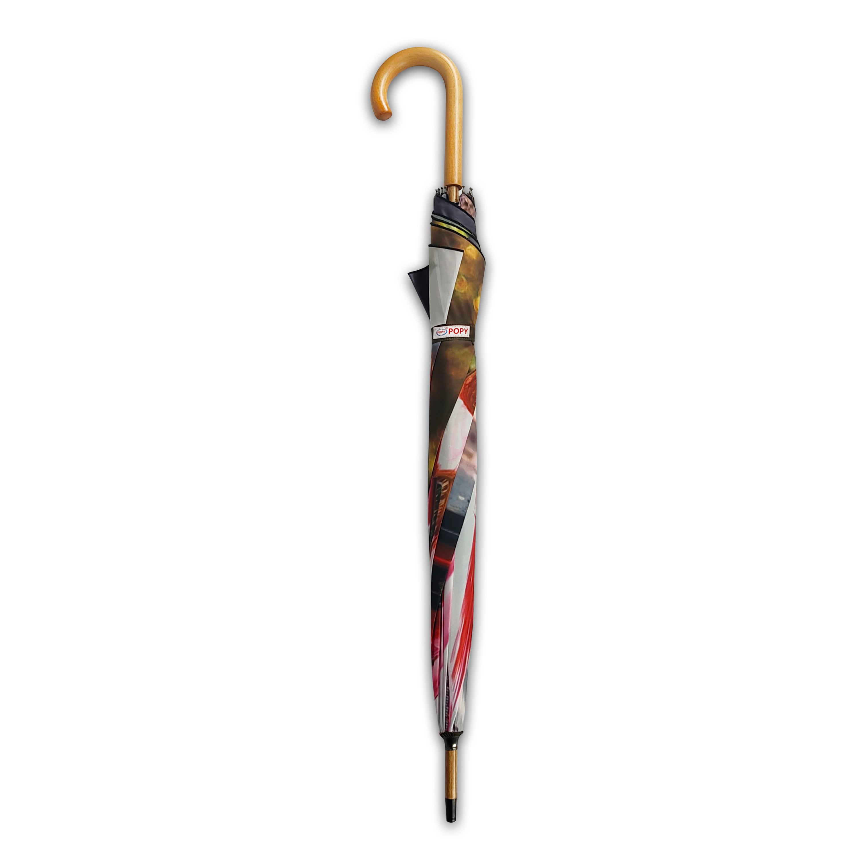 Maple Straight Umbrella With All Over Print And Auto Open