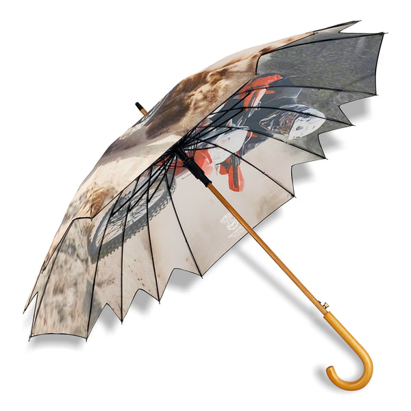 Maple Straight Umbrella With All Over Print And Auto Open