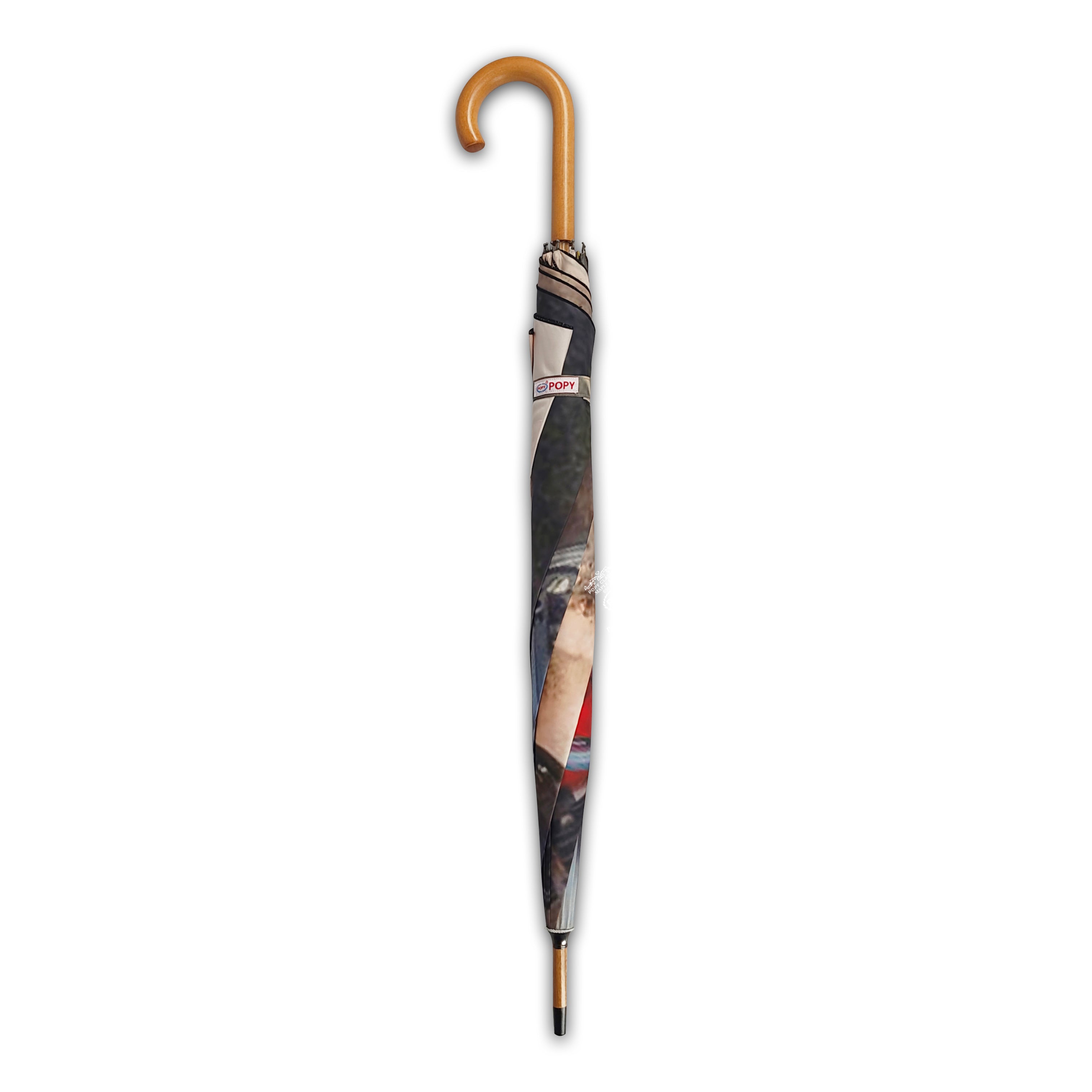 Maple Straight Umbrella With All Over Print And Auto Open
